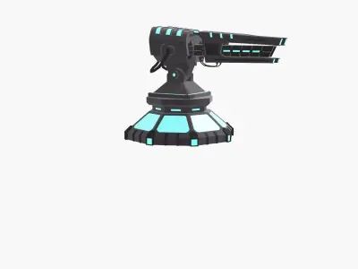 Tower Defense Plasma Cannon Low-poly 3D model