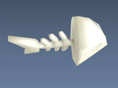 Cartoon low-poly fish skeleton Low-poly 3D model