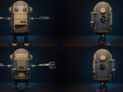 Robot Low-Poly Game Ready Model Low-poly 3D model Low-poly 3D model