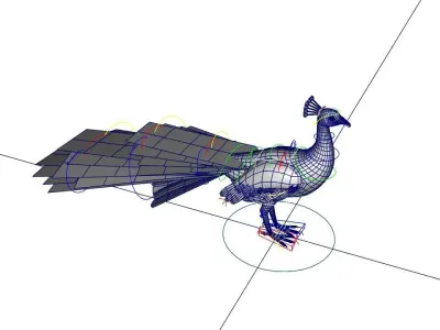 Peacock Rig Low-poly 3D model