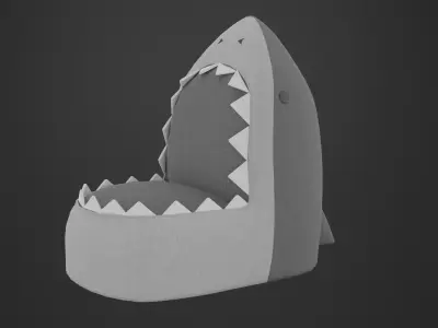 Sharky the Shark Kids Small Bean Bag Chair Free 3D model