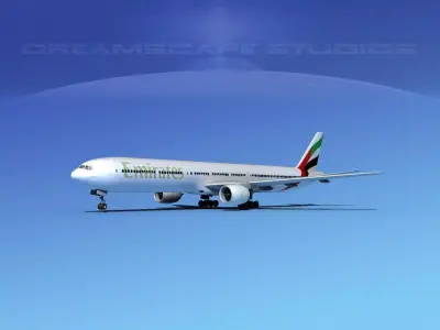 Boeing 777-300 Emirates 3D model