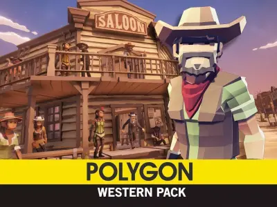 POLYGON - Western Low-poly 3D model