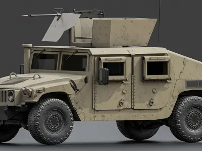 Humvee M1151 Low-poly 3D model