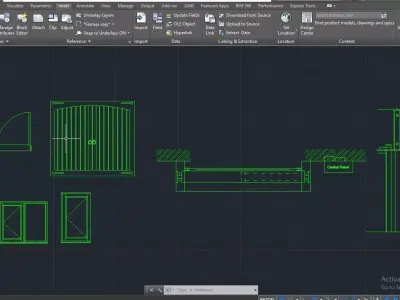 Autocad 2d Door Blocks Free low-poly 3D model