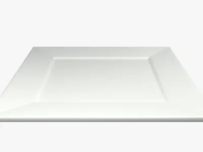 Large Square Ceramic Plate Free low-poly 3D model