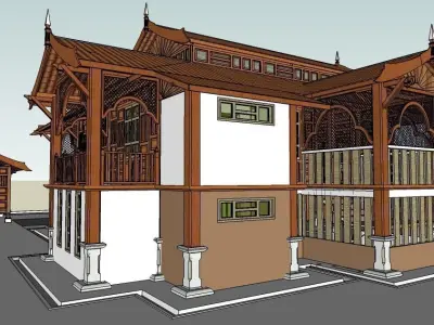 Malaysian Traditional House Design 3D model
