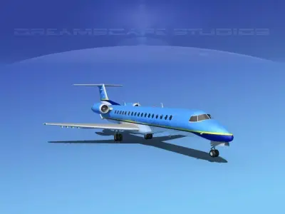 Embraer ERJ-145 Express Charter 3D model