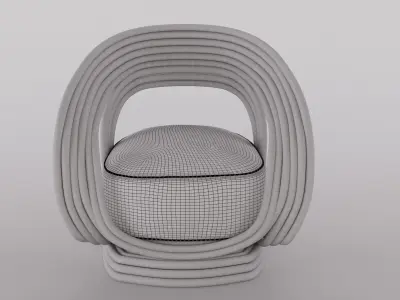 RATTAN CHAIR summer interior Free 3D model