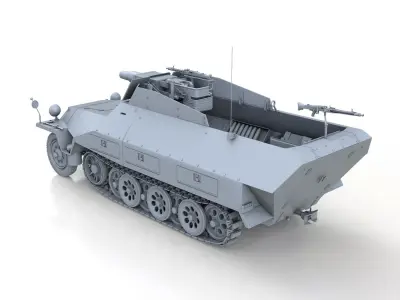 SDKFZ 251 - Ausf D - Kanonenwagen Stummel 3D model