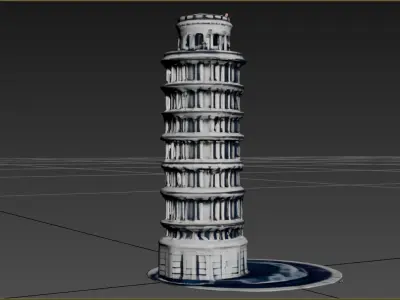 Tower of Pisa - 3D Model Pisa Tower Italy Low-poly 3D model