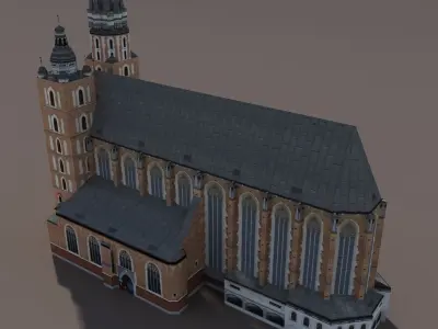 Church St Maria Low poly model Low-poly 3D model