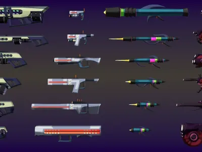 ASV SciFi Guns Volume 02 Low-poly 3D model