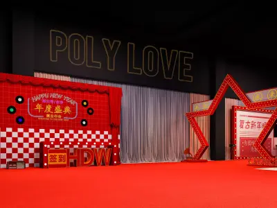 Vintage event design stage design 3D model