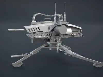 Shablya Remote-Controlled Gun Turret 3D model
