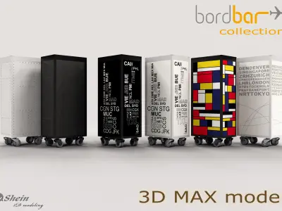 BORDBAR Trolleys Low-poly 3D model