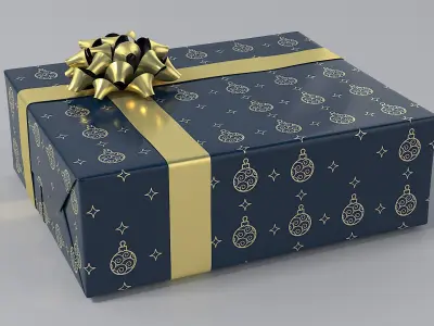 Realistic Christmas Present 08 3D model