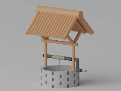 Medieval Stone Water Well 1 3D model