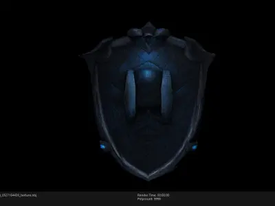 Low Poly Stylized Spectral Guardian Shield Low-poly 3D model