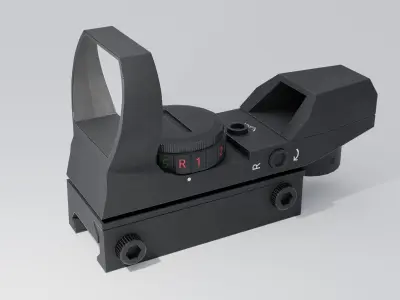 Reflex Sight Low Poly Red dot sight Low-poly 3D model