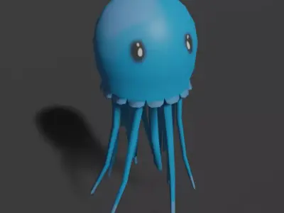 Cute low poly Jellyfish Low-poly 3D model