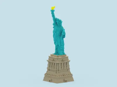Voxel Statue of Liberty 3D model