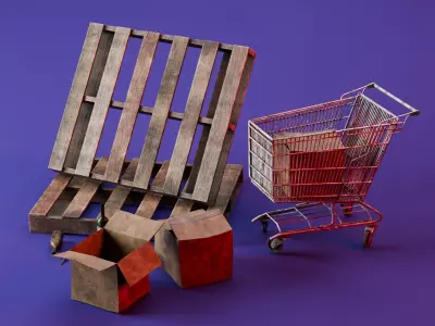 Trash Free low-poly 3D model