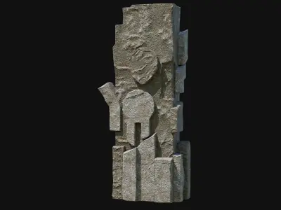 STONE MONUMENTS TOTEMS PORTAL GATE TOTEM ROCK ANCIENT COLLECTION Low-poly 3D model
