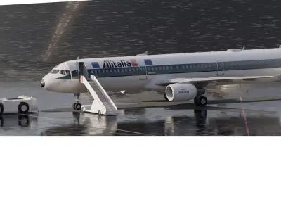 ALITALIA AIRBUS A321 with interior 3D model