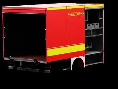 Feuerwehr Logistik Aufbau klein 3D model