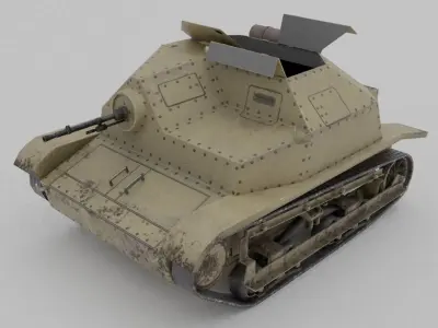 TKS tankette Low-poly 3D model