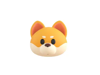 Prop189 Shiba Dog Head 3D model