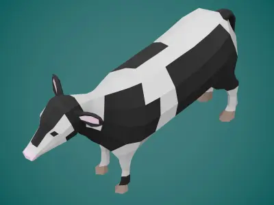 Stylized COW Low-poly 3D model