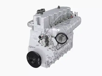 DJ Precision Machine Executioner Diesel engine Low-poly 3D model