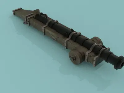 Cannon Falconete Wheel Low-poly 3D model