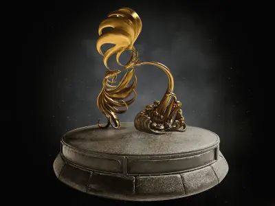 Fish statu  Low-poly 3D model