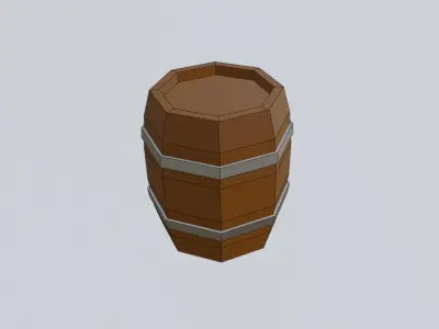 Low-poly barrel Free low-poly 3D model