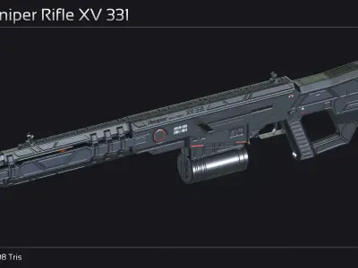 Scifi Sniper Rifle XV 331 Low-poly 3D model
