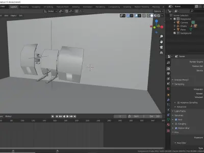 Sci-fi drone Low-poly 3D model