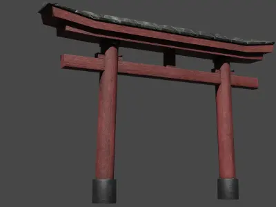 Torii Gate Free low-poly 3D model