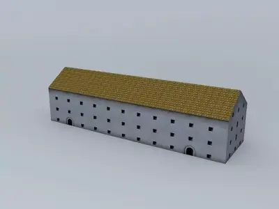 Abandoned granary Low-poly 3D model
