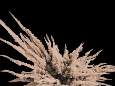 Houdini - Dirt bomb explosion asset scene file Low-poly 3D model