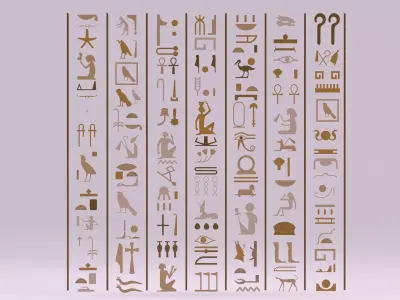 Egyptian Symbols - 007 Low-poly 3D model