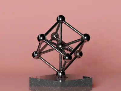 Plain Steel Atomium Decorative Replica Free 3D model