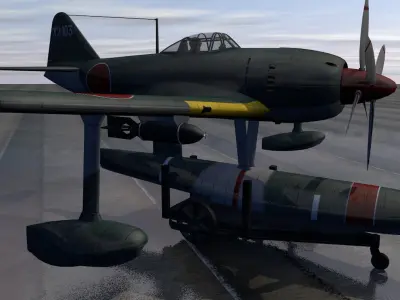 Kawanishi N1K2 Kyofu - aka Rex 3D model