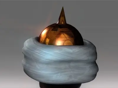 Simple Arabian Turban Helmet Low-poly 3D model