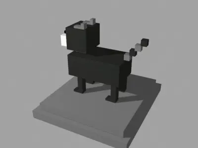 VOXEL DOG - MODEL 9 Low-poly 3D model