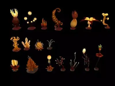 Cartoon Seaweed 6 Low-poly 3D model