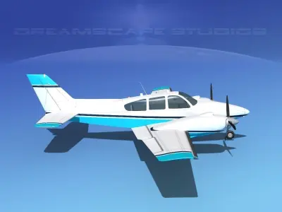 Beechcraft B55 Baron V21 3D model