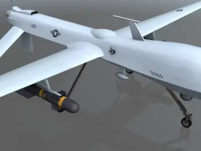 MQ1 Predator UAV Drone Aircraft Low-poly 3D model